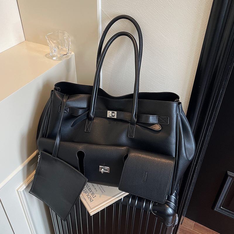 Unisex PU kožna Tote torba sa zatvaračem, XL kapacitet, naramenica, ljeto 2025