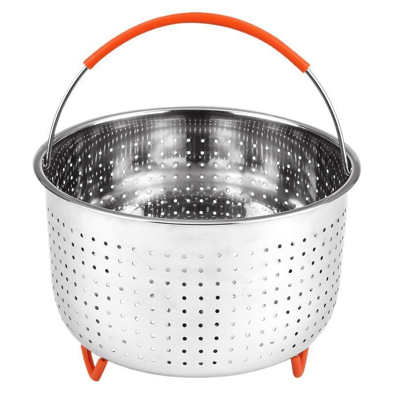 Coș de abur din oțel inoxidabil 304 pentru orez, scurgător pentru fructe și legume, vas multifunctional pentru gătit la abur, separator orez-supă