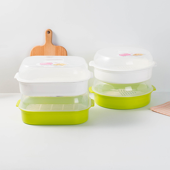 Cutie de aburi pentru microunde cu capac, inserție din plastic, capacitate mare, de calitate alimentară, rezistentă la temperaturi înalte