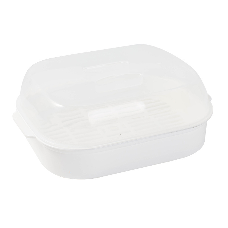 Cutie de aburi pentru microunde cu capac, inserție din plastic, capacitate mare, de calitate alimentară, rezistentă la temperaturi înalte