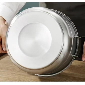 Vas abur dublu nivel, din oțel inoxidabil alimentar, pentru supe, utilizare casnică, compatibil cu gătitul pe gaz și inducție.