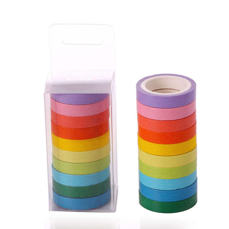 Set curcubeu de bandă washi uni pentru papetărie DIY și agendă
