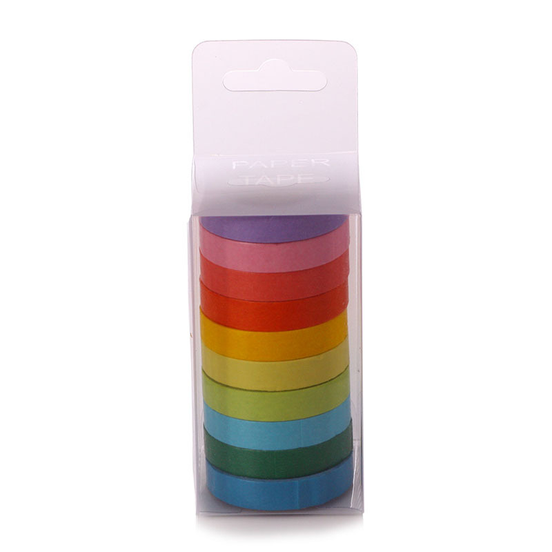 Set curcubeu de bandă washi uni pentru papetărie DIY și agendă