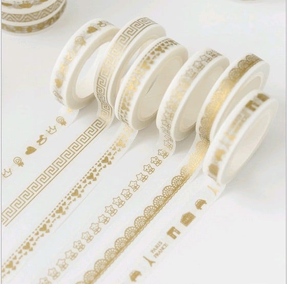 Benzi decorative pentru album și jurnal DIY: linii de separare și rame, margini înguste, benzi de hârtie cu folie aurie – 30 de modele.