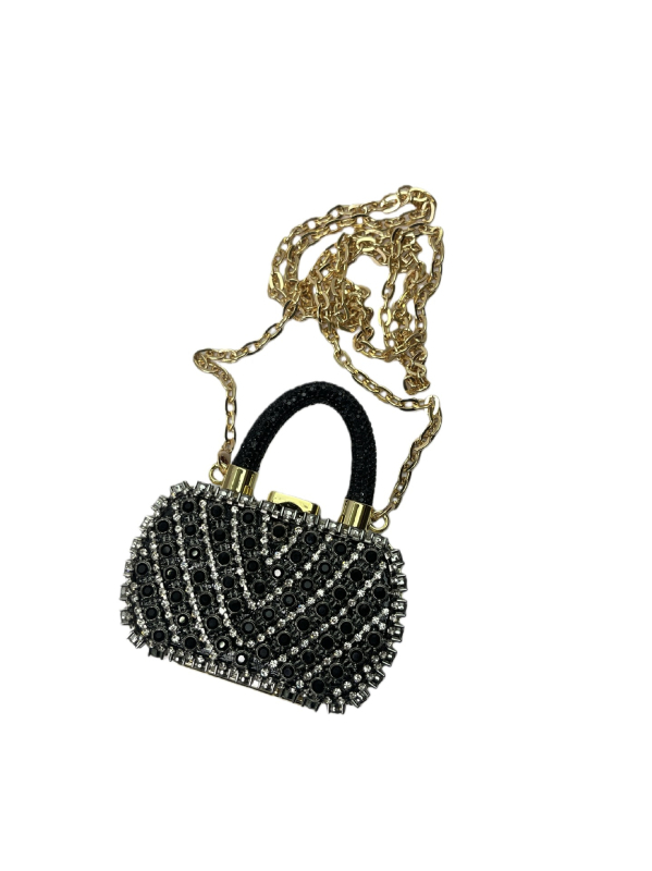 Clutch torbica sa kristalima, lančana traka, mini ženska torba, moderna i svestrana
