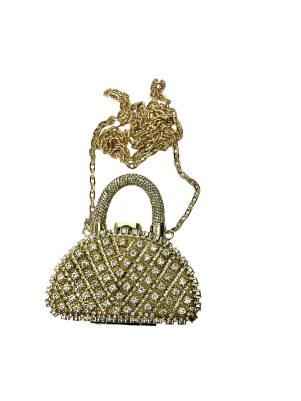 Clutch torbica sa kristalima, lančana traka, mini ženska torba, moderna i svestrana