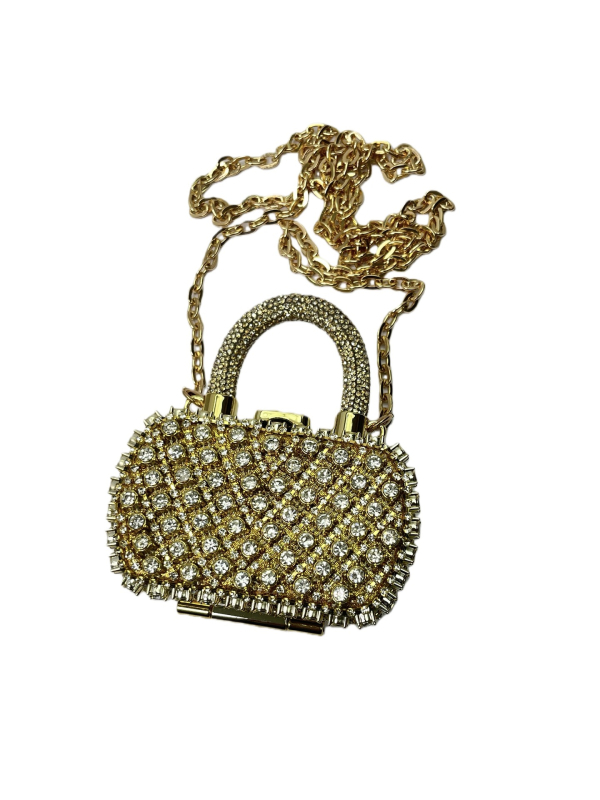 Clutch torbica sa kristalima, lančana traka, mini ženska torba, moderna i svestrana