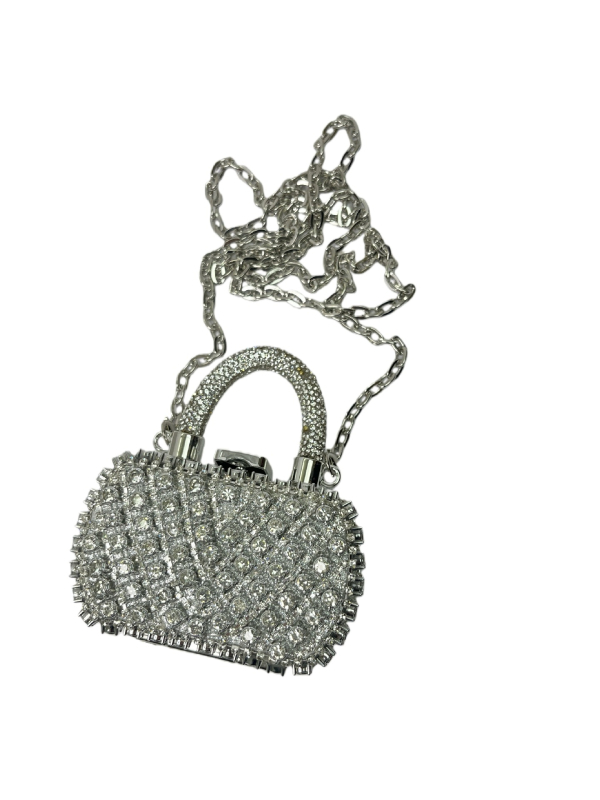 Clutch torbica sa kristalima, lančana traka, mini ženska torba, moderna i svestrana