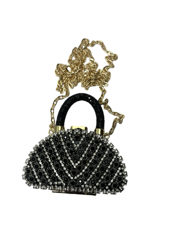 Clutch torbica sa kristalima, lančana traka, mini ženska torba, moderna i svestrana