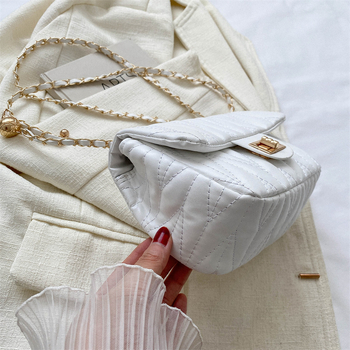 Ženska PU koža crossbody torba, mala kvadratna torba, lančani remen, šivani detalji, dijamantni quilt, gradski stil 2024