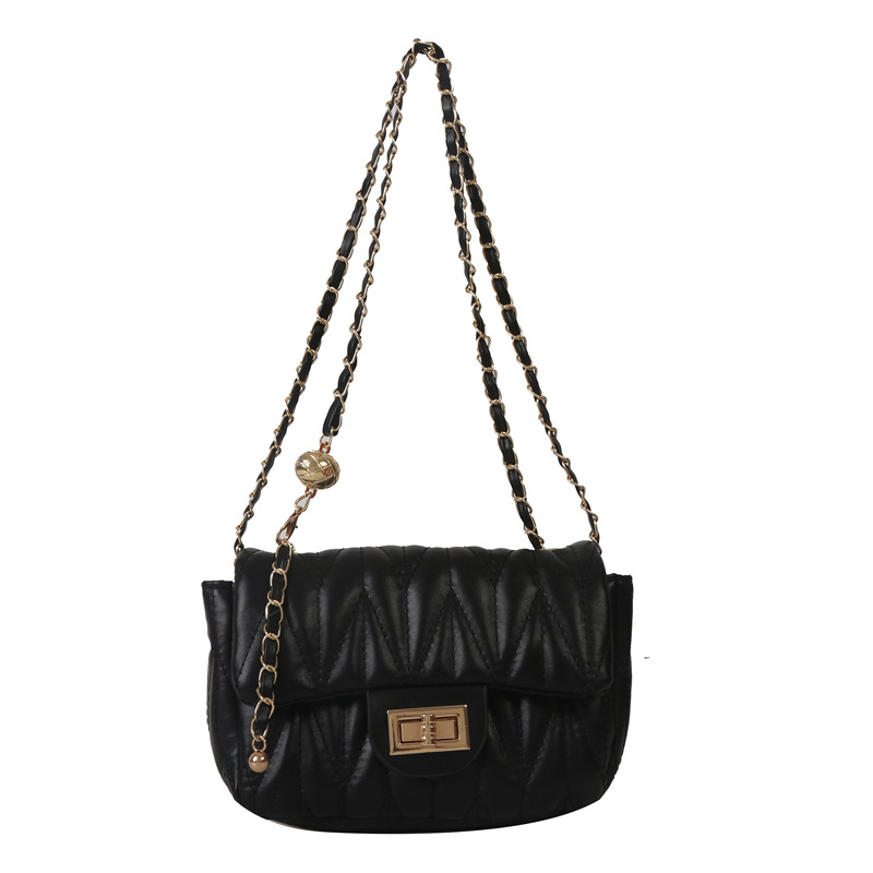 Ženska PU koža crossbody torba, mala kvadratna torba, lančani remen, šivani detalji, dijamantni quilt, gradski stil 2024