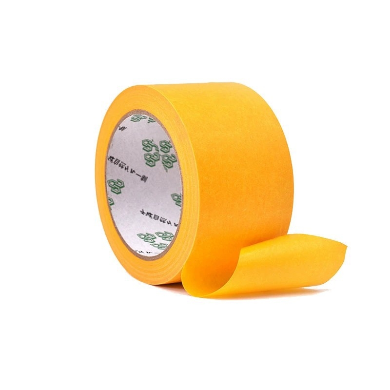 Bandă de mascare din hârtie washi, galbenă, fără reziduuri de adeziv, rezistentă la temperaturi înalte, la acizi și la baze