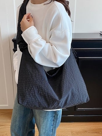 2025 nova ženska Puff torba s kariranim uzorkom, preko ramena i crossbody, velika kapaciteta, tote za svakodnevnu upotrebu, svestran modni cloud bag