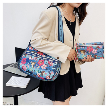 Minigirl denim tote torba, dvodijelni set, velika kapaciteta, vodootporna tkanina padobrana, za žene