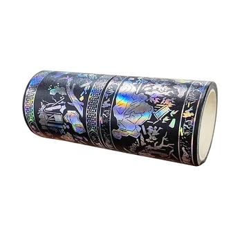 Bandă washi personalizabilă din hârtie japoneză, autocolante tăiate cu laser în stil antic și elemente de colaj, personalizare după desenul dumneavoastră