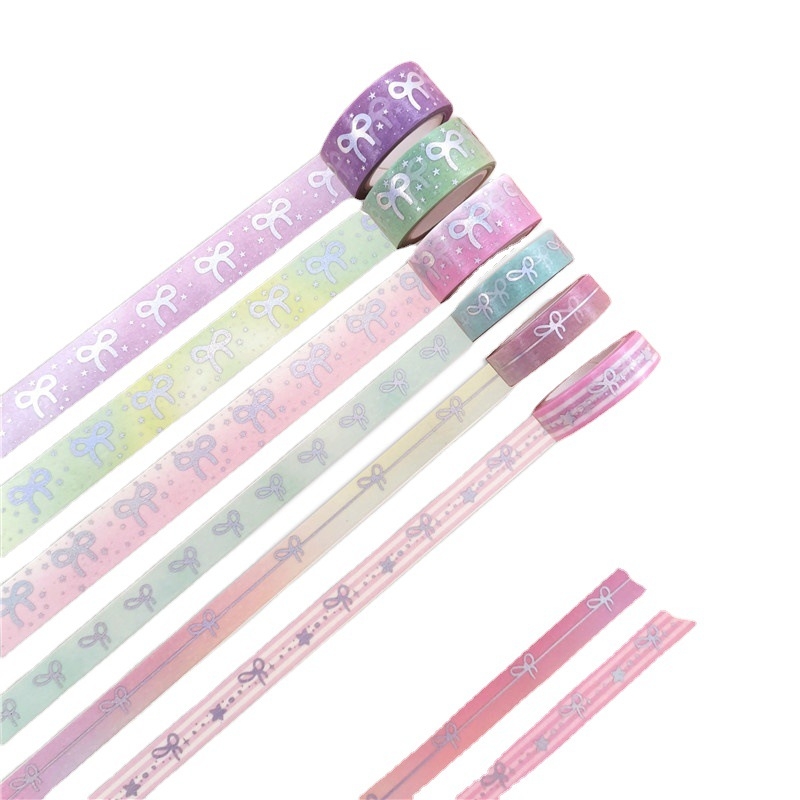Set de autocolante cu fundă pastel, folie aurie și bandă de hârtie pentru decor