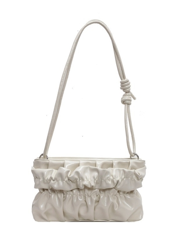Srebrna mini ženska torbica s plisiranim dizajnom oblaka, ljeto 2024, crossbody torba