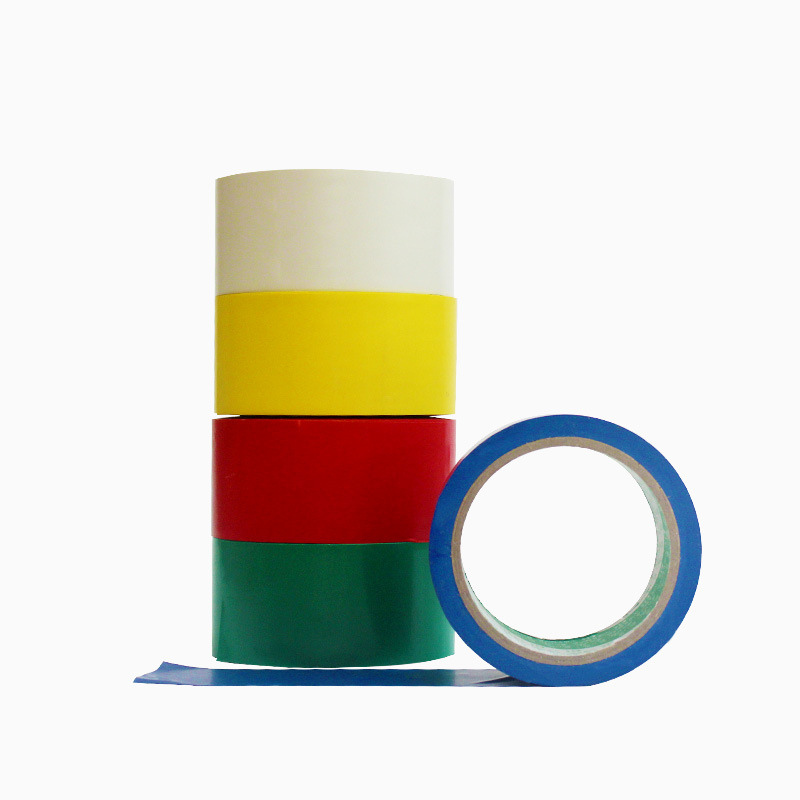 Bandă PVC de avertizare pentru marcarea podelei, bandă de identificare rezistentă la uz, în culorile roșu, galben, albastru și verde, lățime 4,3 cm, grosime 0,14 mm