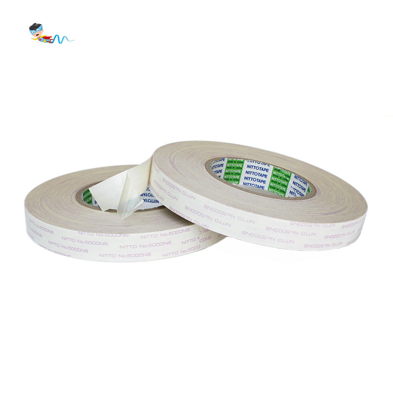 Nitto 5000NS bandă dublu-adezivă, adeziv acrilic, vâscozitate mare, fără reziduuri, 1200 mm × 50 m, suport: țesătură nețesută