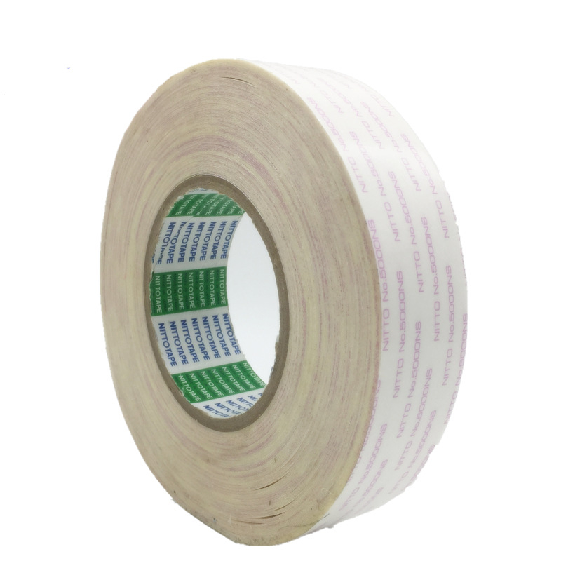 Nitto 5000NS bandă dublu-adezivă, adeziv acrilic, vâscozitate mare, fără reziduuri, 1200 mm × 50 m, suport: țesătură nețesută
