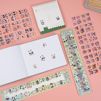 Set de 100 autocolante PET – desene animate pentru sticla de apă, impermeabile, benzi lungi, fără tăiere, pentru jurnale și planificatoare.