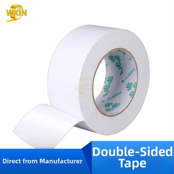Weixin bandă PET dublu adezivă cu adeziv acrilic, rolă de 50 m, lățime 5–1020 mm, grosime 0.1 mm, hârtie de eliberare albă, potrivită pentru hârtie, plastic, metal și electronice.