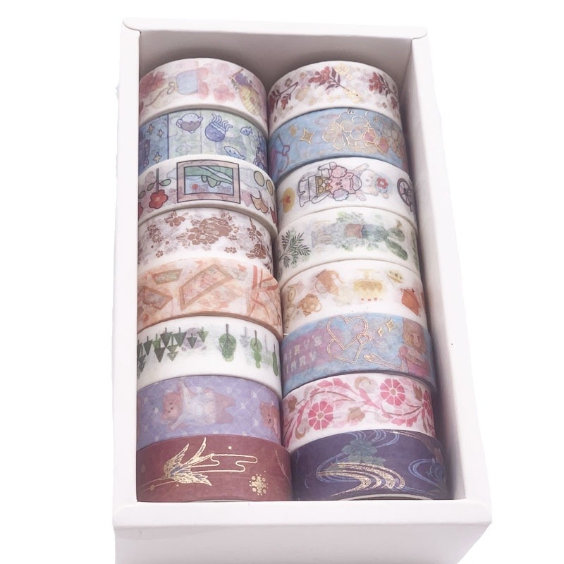Bandă Washi din hârtie Sanhe, pentru arte și creație, 25 sau 50 de role, lungime pe rolă 2–10 m, lățime 10–30 mm, pentru caiete și decorare