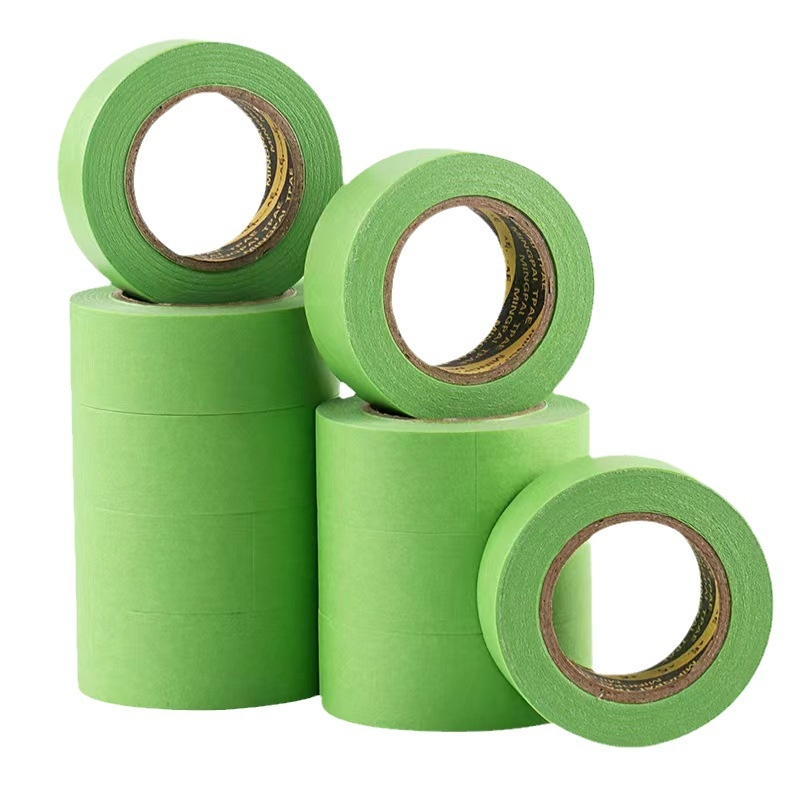 Bandă de mascare verde din hârtie japoneză, cu aderență redusă, sigură pentru pereți, pentru separarea culorilor în pictură
