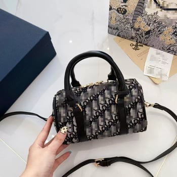 Ženska izšivana torba Boston, crossbody preko ramena, srednje veličine, pamuk-lin materijal