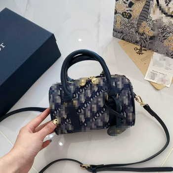 Ženska izšivana torba Boston, crossbody preko ramena, srednje veličine, pamuk-lin materijal