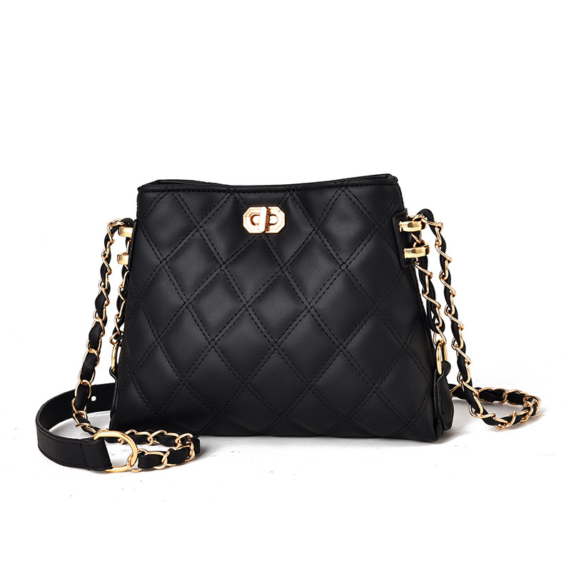 Ženska mini crossbody torba s lancem, kvadratni quilt dizajn, jesen 2025