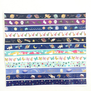 Bandă washi cu cer înstelat, luminoasă, pentru decor și scrapbooking — bandă de hârtie pentru activități pentru copii