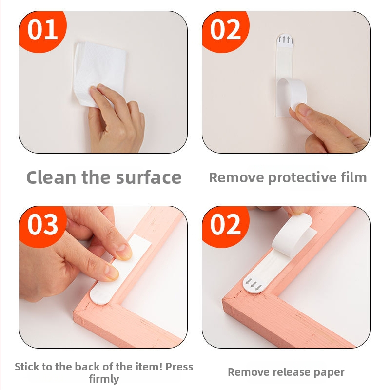 Bandă de montare pentru ramă cu Velcro, detașabilă, fără urme, adeziv ușor de tras, pentru opere decorative mari, medii și mici