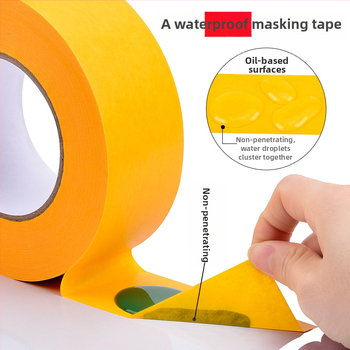 Vodotesný maskovací papier so žltou washi páskou pre vysokoteplotné maľovanie, ochranu obkladačiek a papier na delenie farieb pri maľbe
