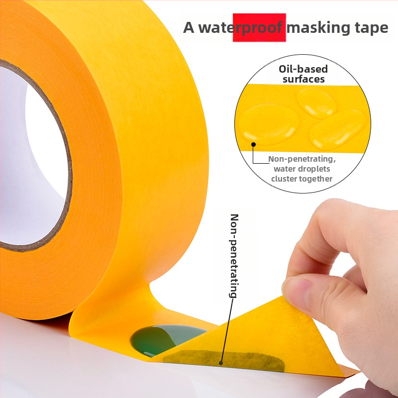 Vodotesný maskovací papier so žltou washi páskou pre vysokoteplotné maľovanie, ochranu obkladačiek a papier na delenie farieb pri maľbe