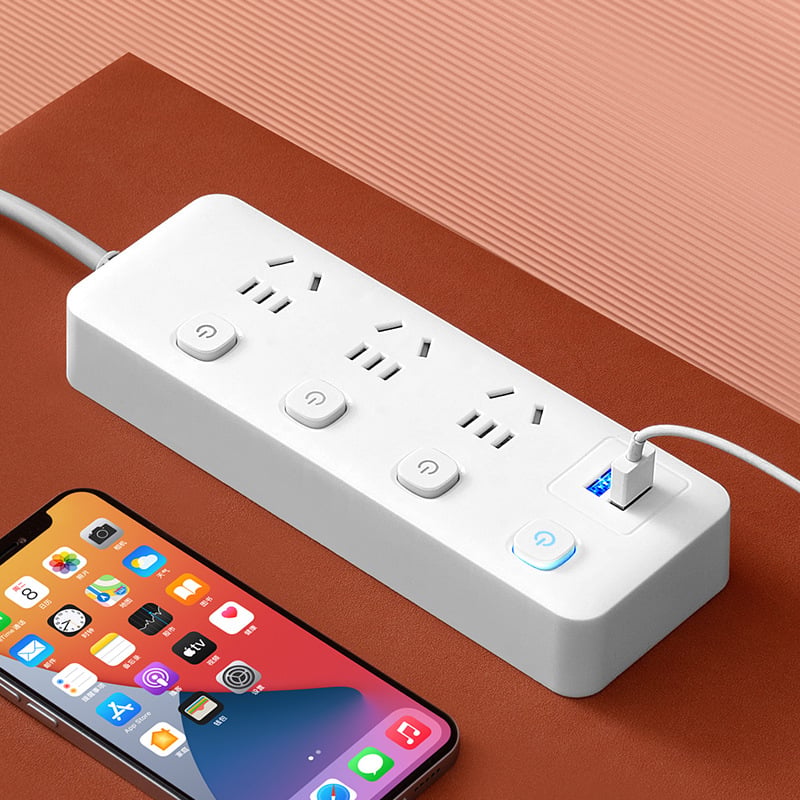 USB удължител за офис с множество гнезда и индивидуални превключватели, интелигентна многофункционална лента за захранване за офис и общежитие