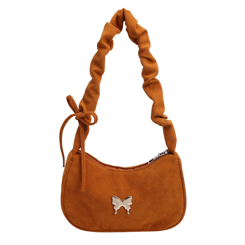 Ženska torba s plisiranim remenom i dizajnom oblaka, crossbody s leptir motivom, korejski stil, underarm torba, izdanje 2026