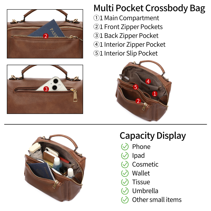 Gaekeao retro crossbody torba u Boston stilu, novi model 2025, velika kapaciteta za svakodnevnu upotrebu