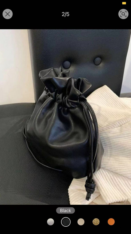 Torba s uzicom u oblaku, mala crossbody bucket torba, PU koža, minimalistički dizajn