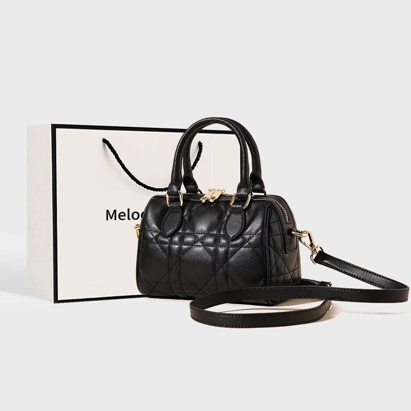 Originalna ženska torba Boston s kapitoniranim uzorkom, PU materijal, mala torba za rame i crossbody, za svakodnevnu upotrebu