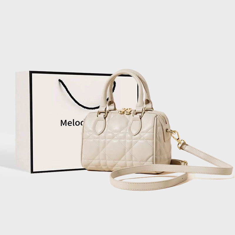 Originalna ženska torba Boston s kapitoniranim uzorkom, PU materijal, mala torba za rame i crossbody, za svakodnevnu upotrebu