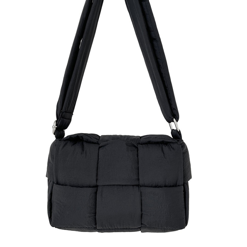 Ručna tkana mala kvadratna torbica s preklopom, uzorak oblaka, široka naramnica, crossbody torba za žene