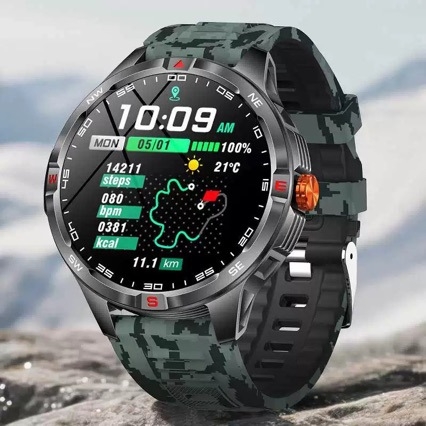 V45 pametni sat s baterijom od 1000mAh, praćenje srčanog ritma i zasićenost kisikom, Bluetooth pozivi, TFT zaslon od 1,46 inča, silikonska narukvica, vodootporan, kružni brojčanik