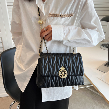 Ženska torbica od PU materijala, dijamantno šivanje i lančani remen, mala kvadratna crossbody torba, elegantna i moderna