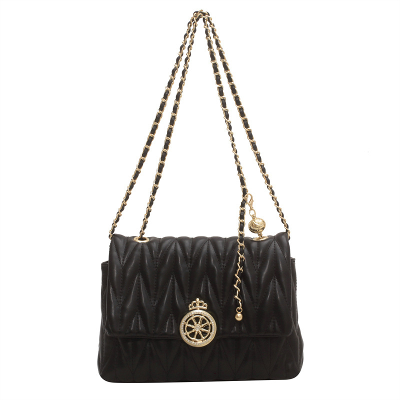 Ženska torbica od PU materijala, dijamantno šivanje i lančani remen, mala kvadratna crossbody torba, elegantna i moderna