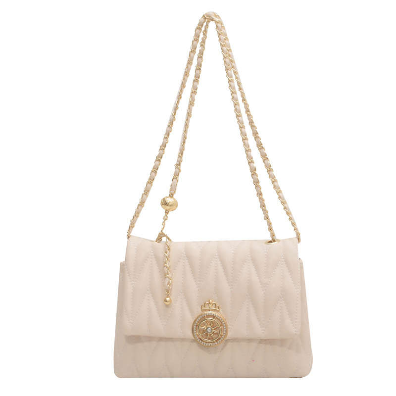 Ženska torbica od PU materijala, dijamantno šivanje i lančani remen, mala kvadratna crossbody torba, elegantna i moderna
