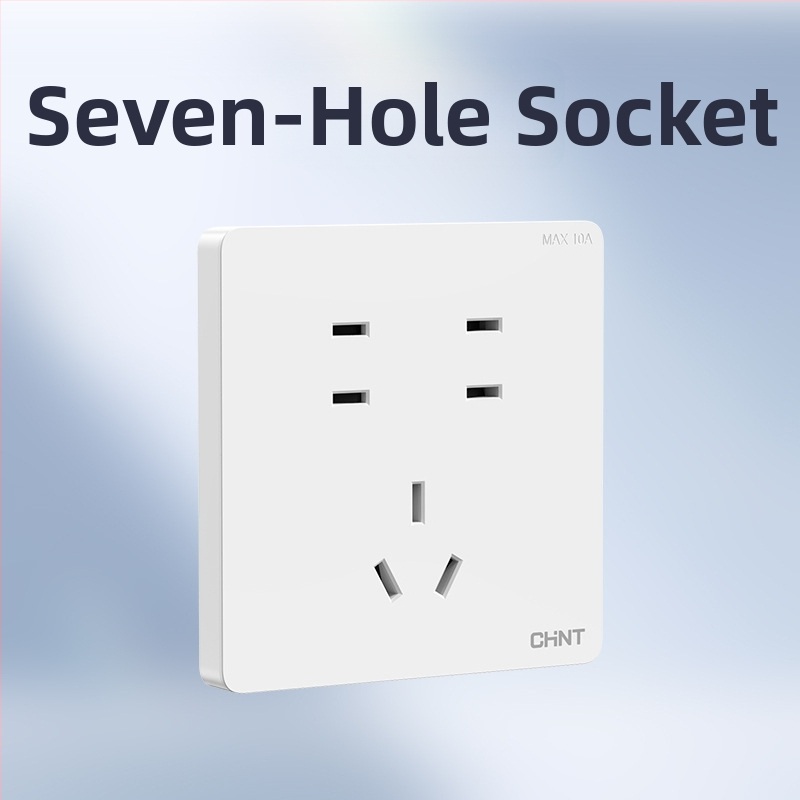 Chint skrytý stenu spínač a zásuvka, panel s 1 modulom, 5 otvorov, krémová farba, biela 6C
