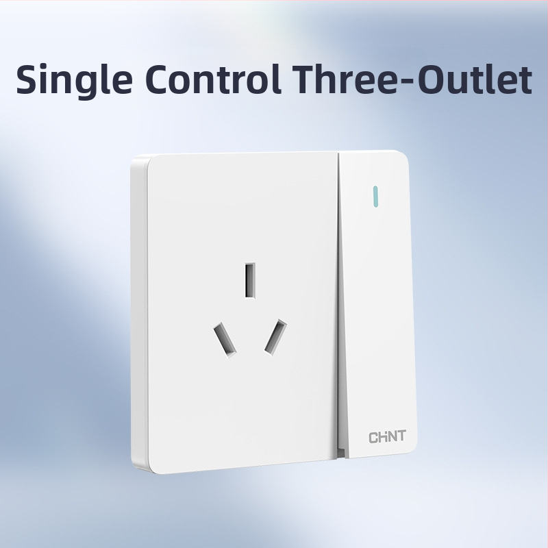 Chint skrytý stenu spínač a zásuvka, panel s 1 modulom, 5 otvorov, krémová farba, biela 6C