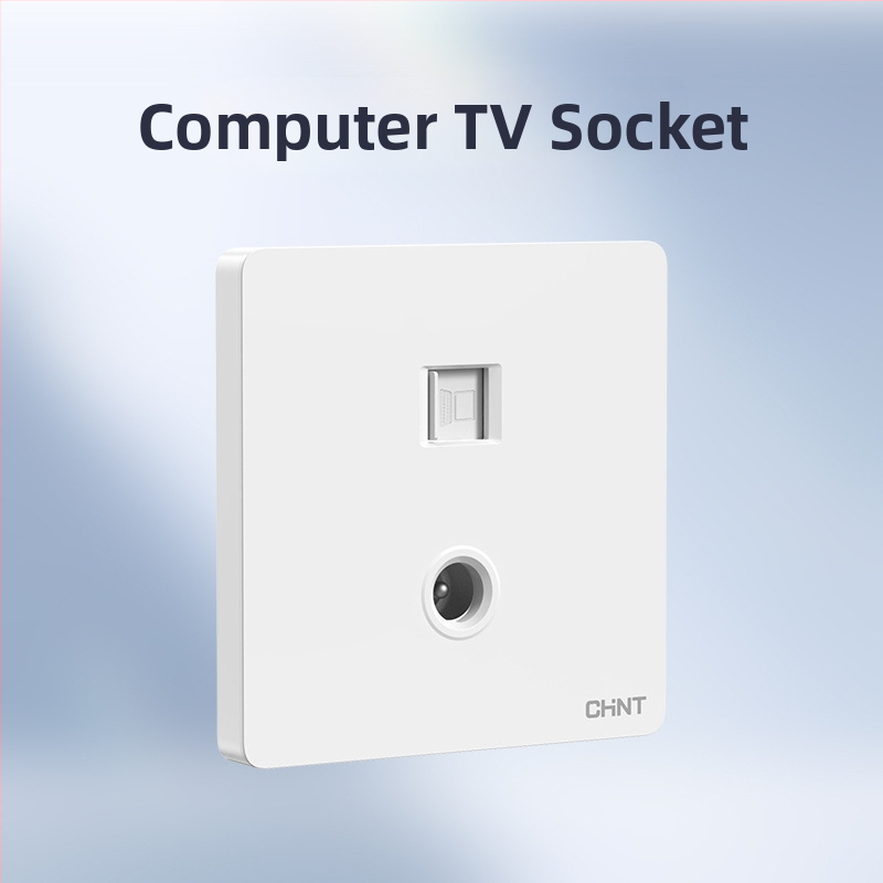 Chint skrytý stenu spínač a zásuvka, panel s 1 modulom, 5 otvorov, krémová farba, biela 6C