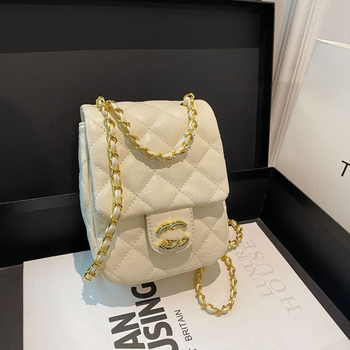Torba s lancem i dijamantno šivan uzorak, remenom za rameni ili crossbody, mala kvadratna ženska torba